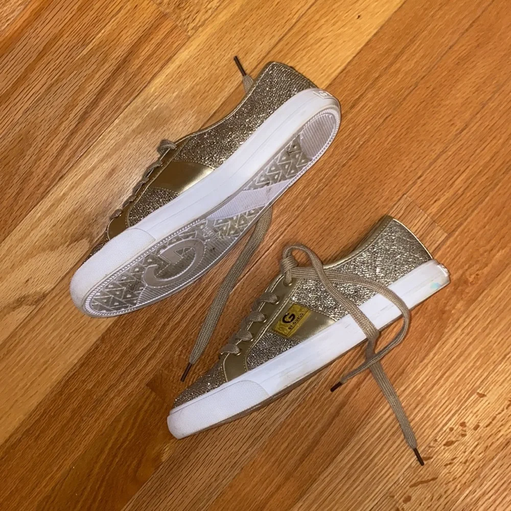 GUESS G by Guess Gold Glitter Sparkly Sneakers